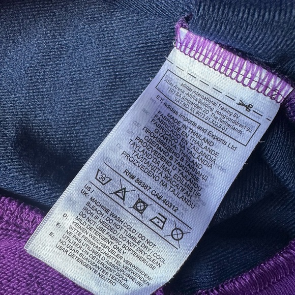 Adidas Women's‎ Bold Purple Cropped Hoodie Vibrant 90s Vintage - Picture 8 of 11